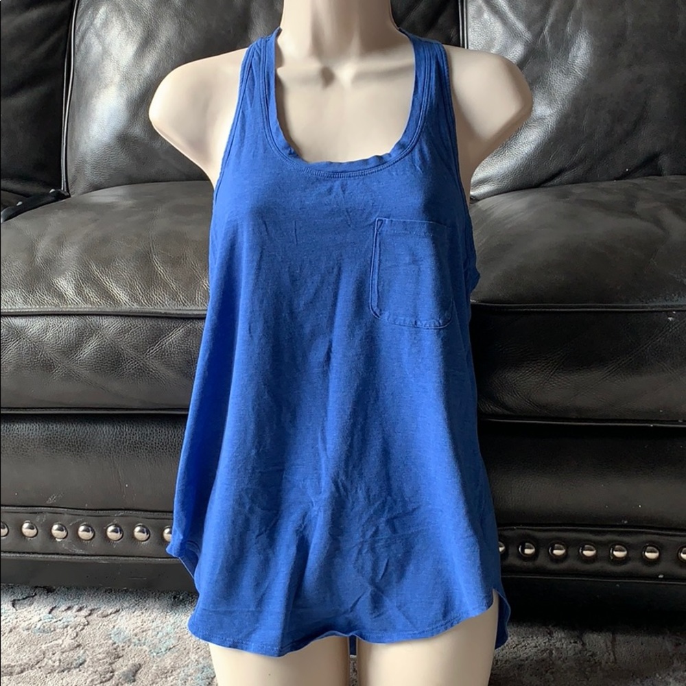 Size 8 LULULEMON blue racer back tank